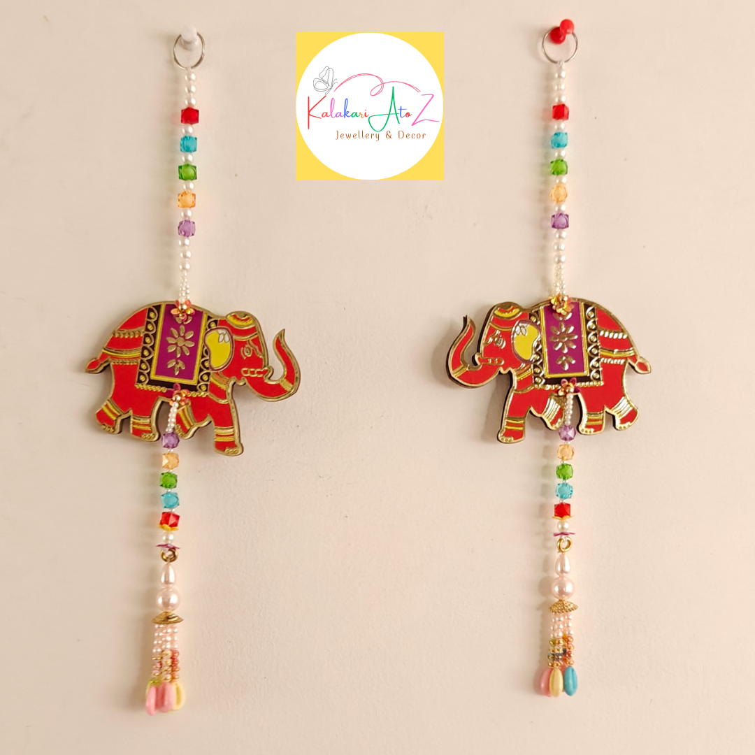 Red Elephant MDF Beaded Latkan
