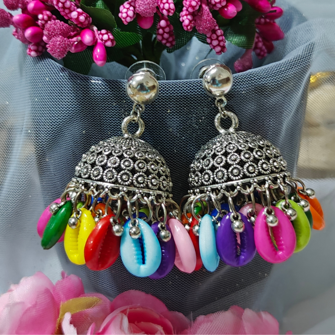 Rainbow Kauri Silver Oxidised Stud Earrings
