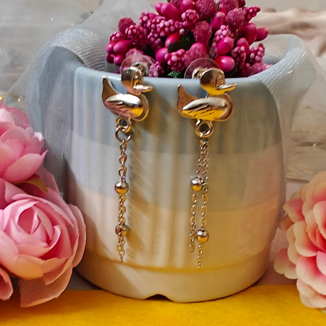 Duckling Drops Oxidized Handmade Earrings