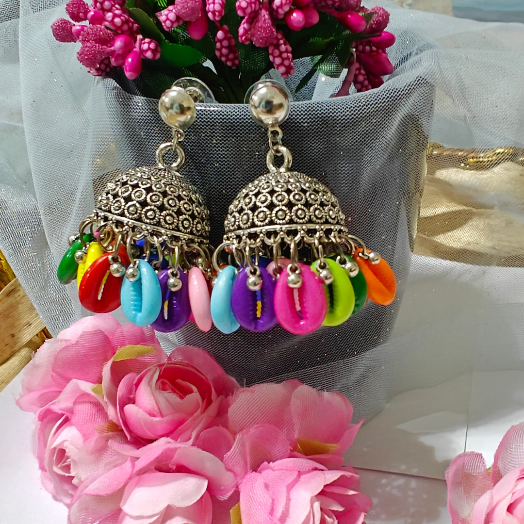 Rainbow Kauri Silver Oxidised Stud Earrings