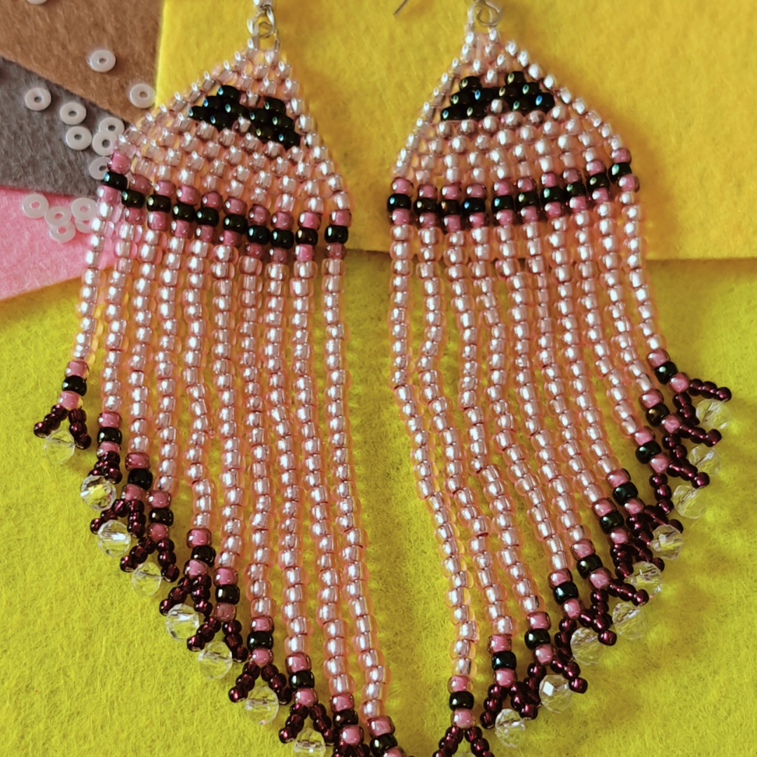 PINK BROWN WHITE DANGLERS