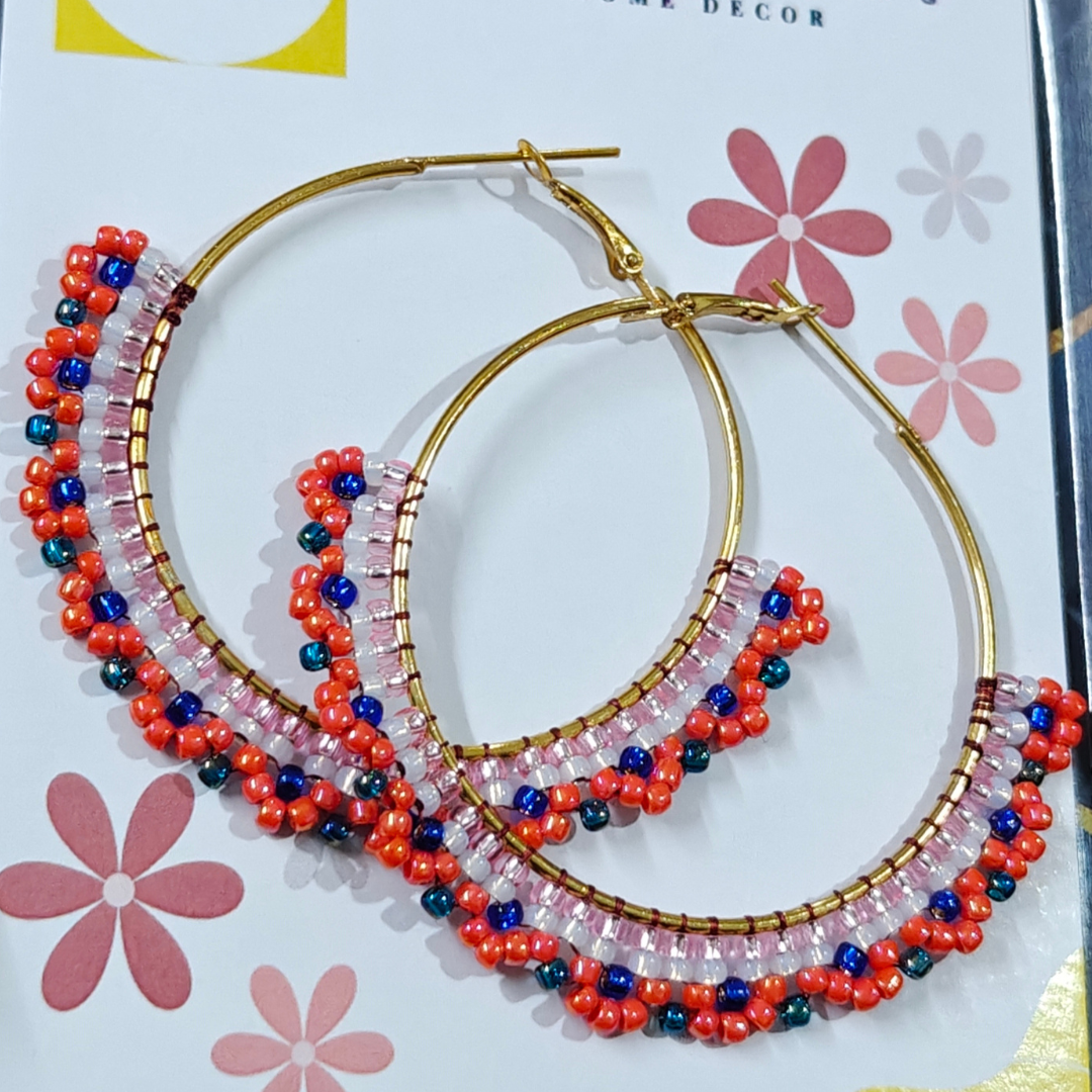 ORANGE BLUE WHITE PINK FLOWER ARCH