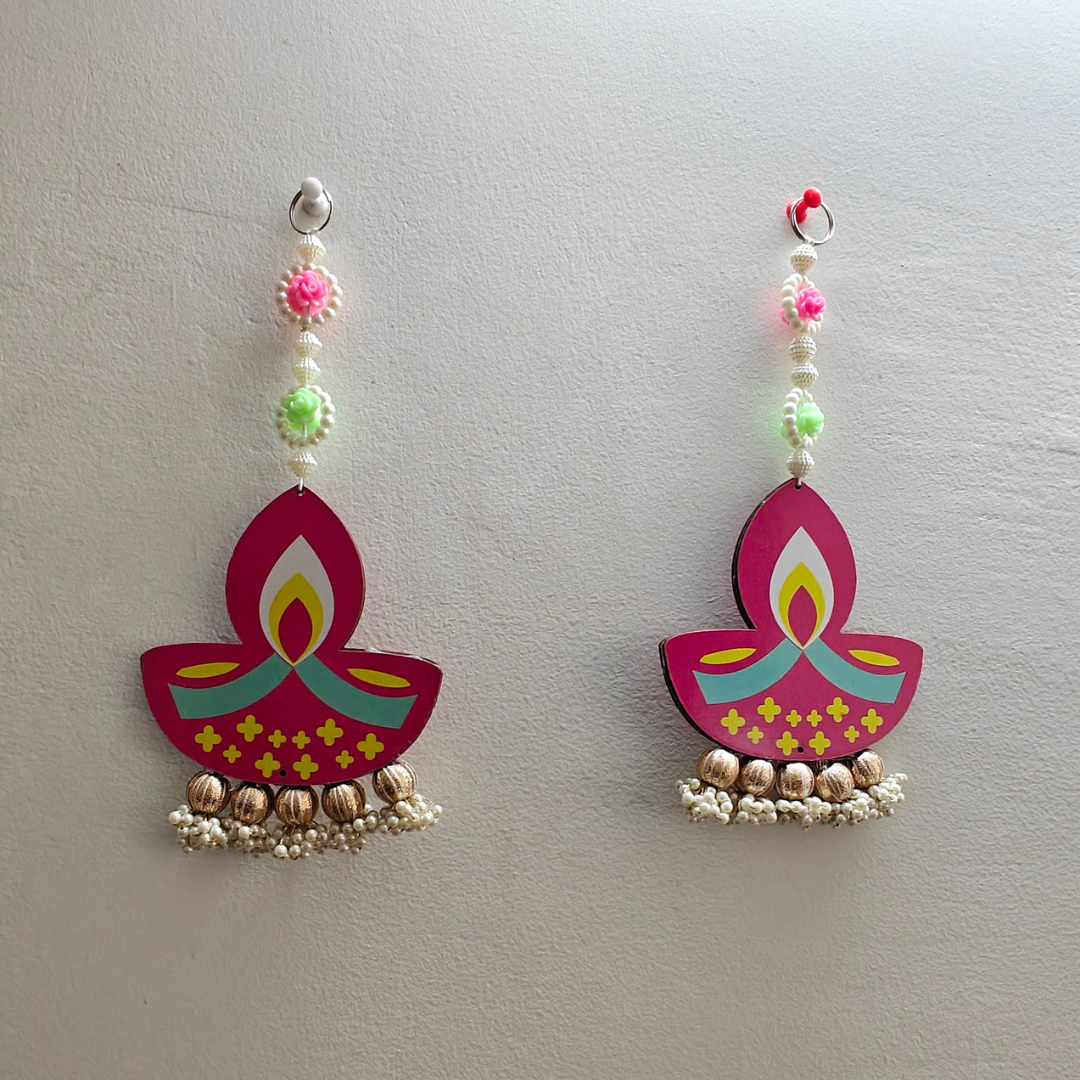 Diya MDF Handmade Beaded Reversable Latkan