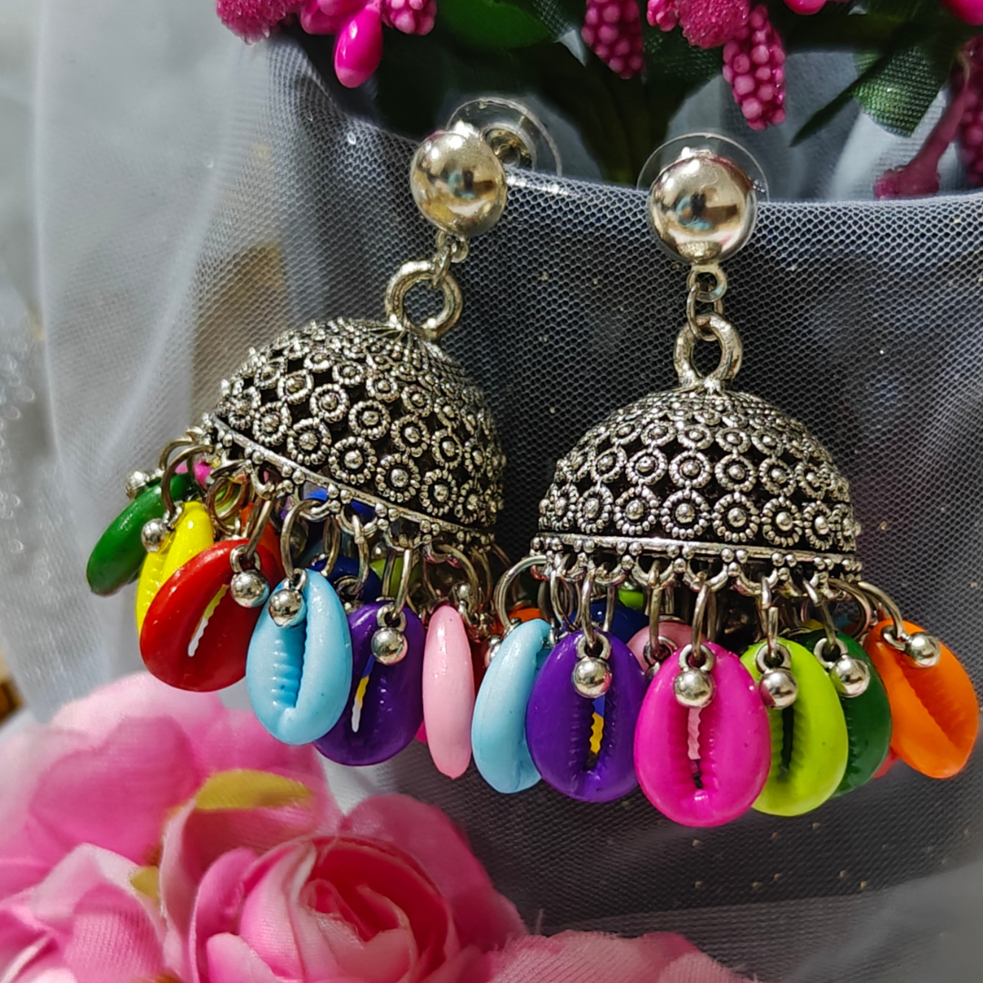 Rainbow Kauri Silver Oxidised Stud Earrings