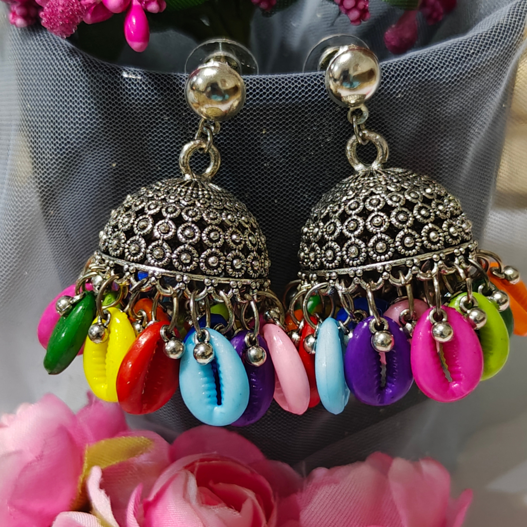 Rainbow Kauri Silver Oxidised Stud Earrings
