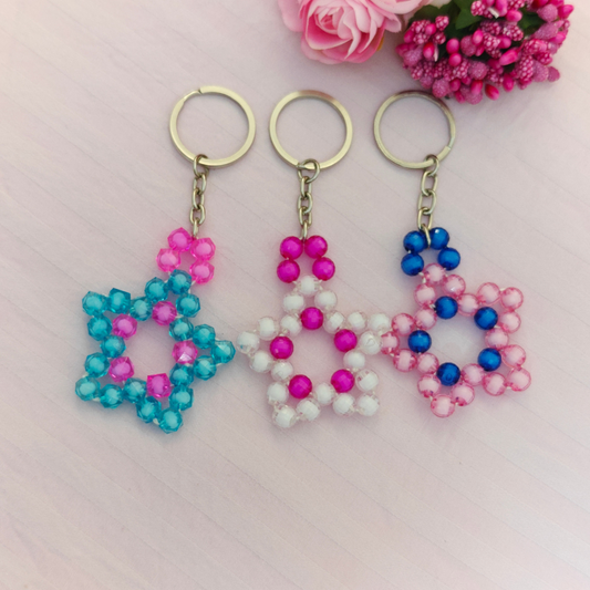 Starlit Twinkle Handmade Beaded Keychain - Combo Set of 3