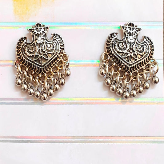 Leaf Oxidized Handmade Stud Earrings