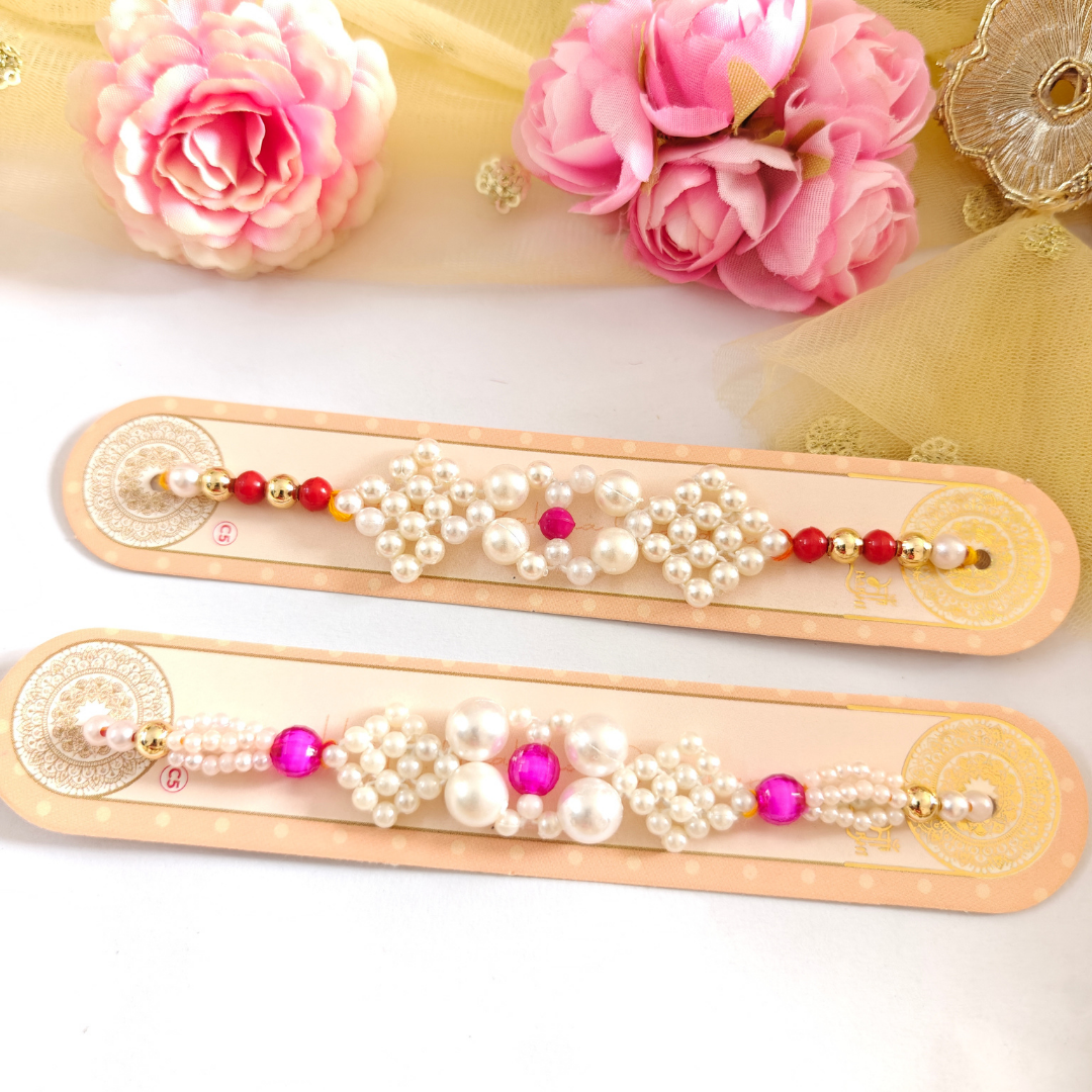 Rakhi - Pearl Beaded Rakhi Set of 2 (RK001)