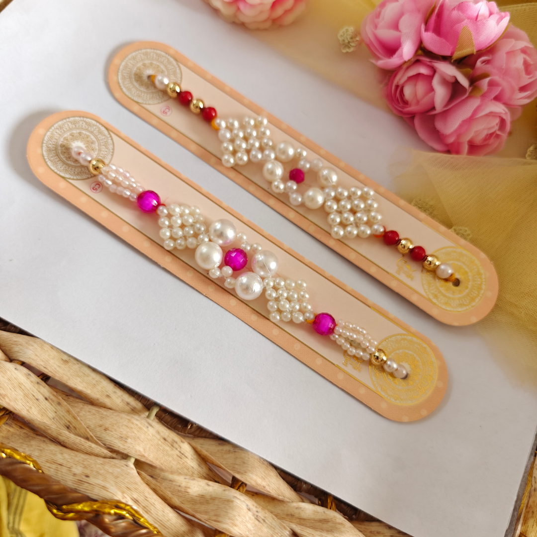 Rakhi - Pearl Beaded Rakhi Set of 2 (RK001)