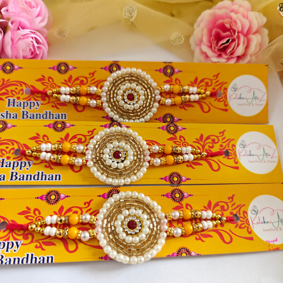 Rakhi - Royal Pearl Mandala Set of 1 (RK004)