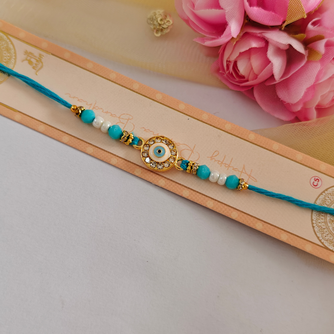 RAKHI - Nazar Battu (Evil Eye) Metal Charm Set of 1 (RK012)