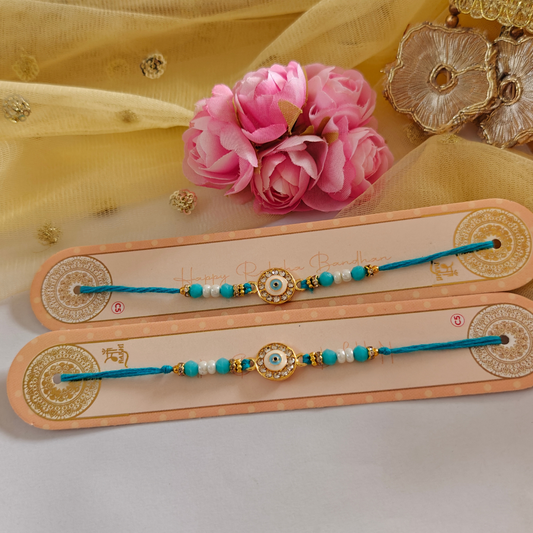 RAKHI - Nazar Battu (Evil Eye) Metal Charm Set of 1 (RK012)