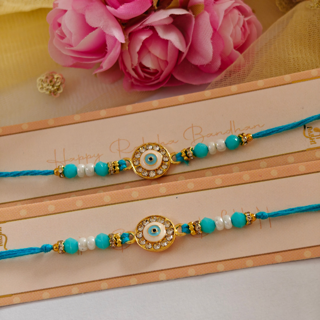 RAKHI - Nazar Battu (Evil Eye) Metal Charm Set of 1 (RK012)