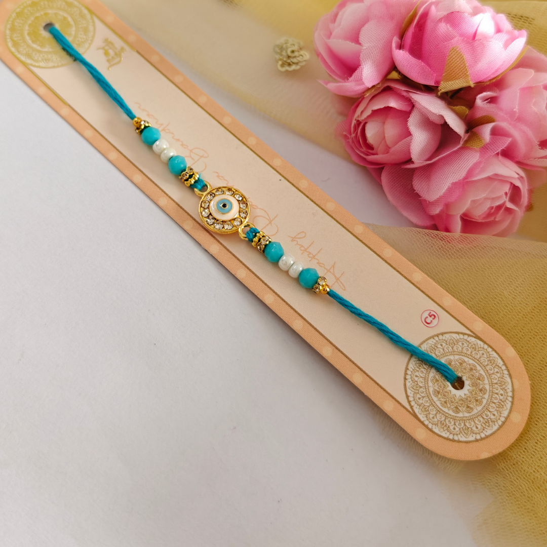 RAKHI - Nazar Battu (Evil Eye) Metal Charm Set of 1 (RK012)