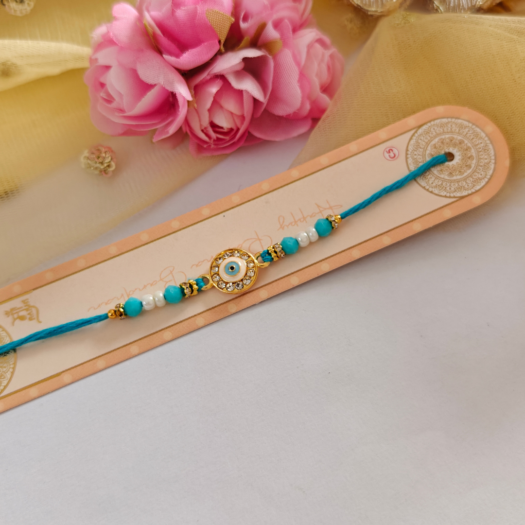 RAKHI - Nazar Battu (Evil Eye) Metal Charm Set of 1 (RK012)