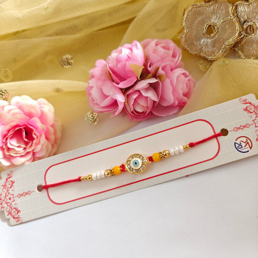 RAKHI - Nazar Battu (Evil Eye) Metal Charm Set of 1 (RK015)
