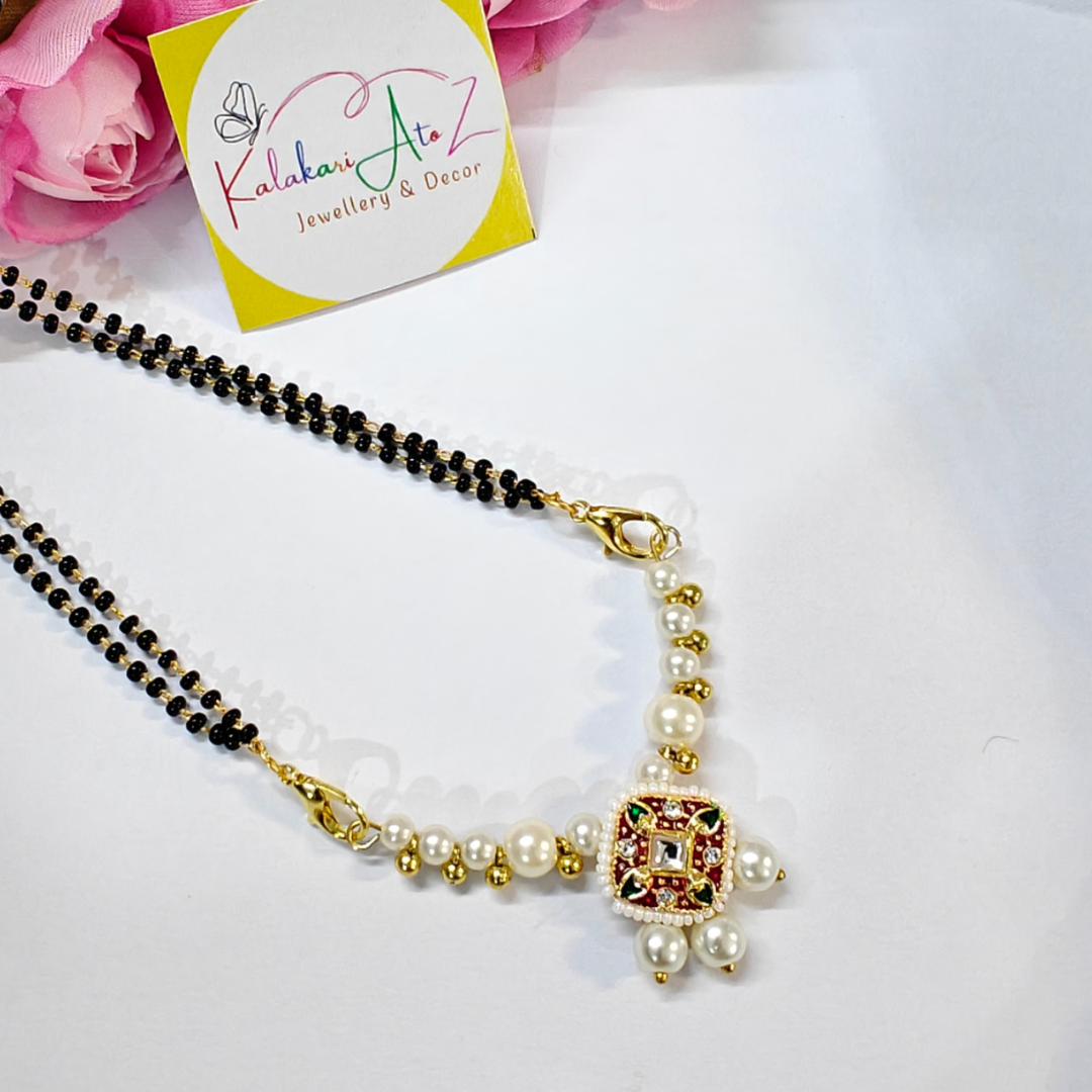 Mangalsutra - Red Kundan Charm