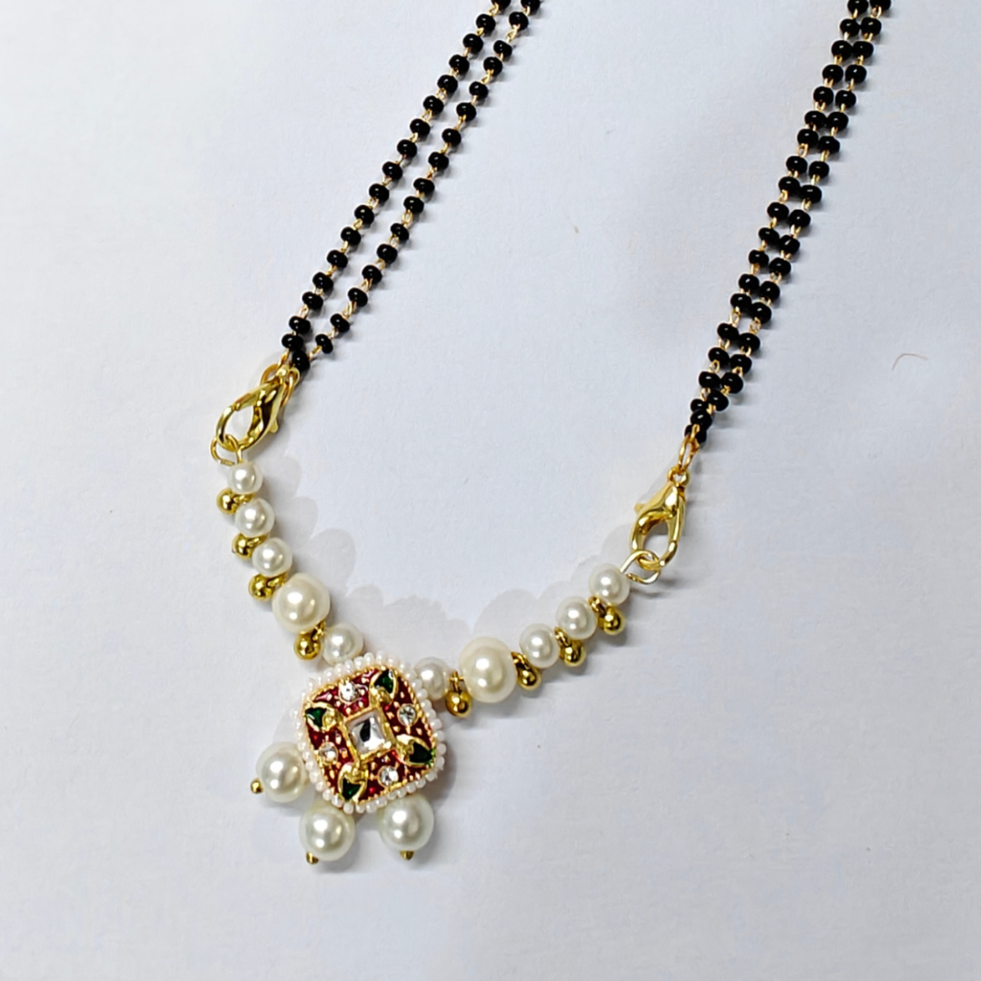 Mangalsutra - Red Kundan Charm