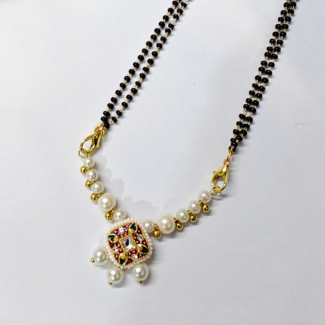 Mangalsutra - Red Kundan Charm