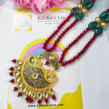 Green Royal Handmade Kundan Necklace Set
