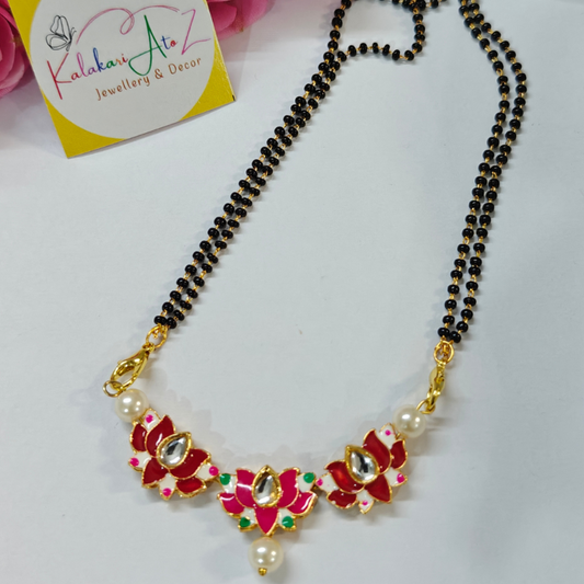 Mangalsutra - Three Red Lotus