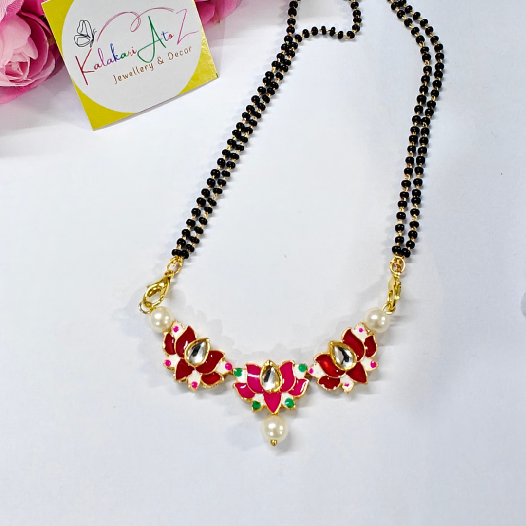 Mangalsutra - Three Red Lotus