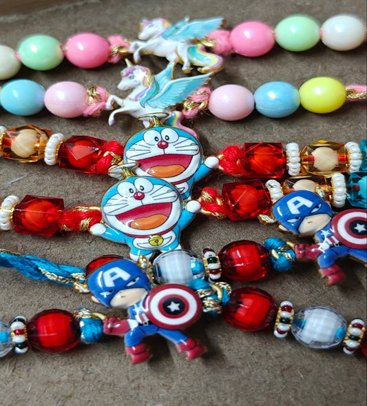 KIDS RAKHI - COMBO (DOREMON, AVENGER, UNICORN) 2 RAKHI EACH