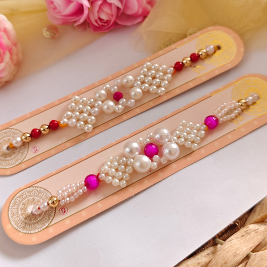 Rakhi - Pearl Beaded Rakhi Set of 2 (RK001)