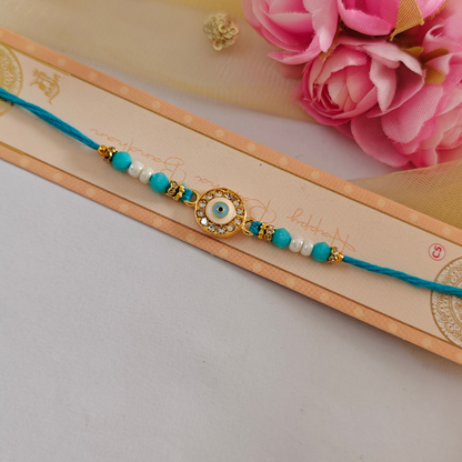 RAKHI - Nazar Battu (Evil Eye) Metal Charm Set of 1 (RK012)